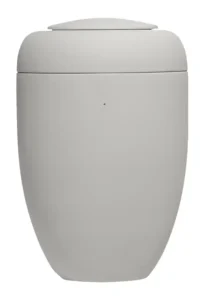 Urne aus Ton in hellgrau